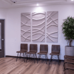 office with brown chairs